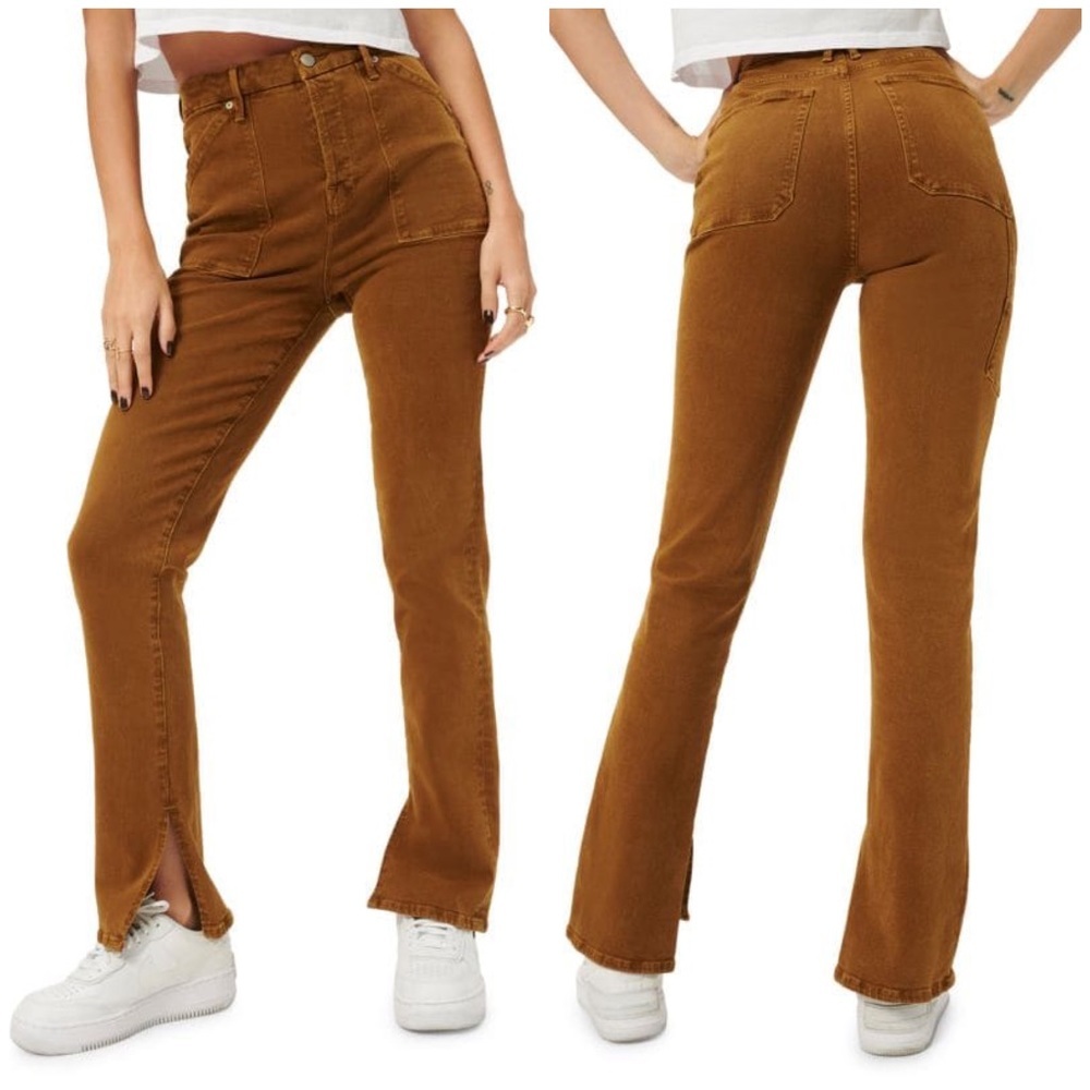 Good American Good Boy Carpenter Jeans 12 31 Bronze brown